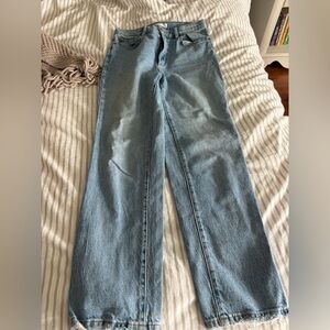 Classic Light Blue Wide Leg Women's Jeans